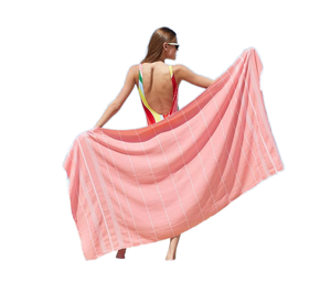 Telo mare turco Logo personalizzato Sand Free Super acqua morbida 90*180cm XXL lino cotone striscia telo mare con nappa - Product Image 3