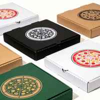 Kundenspezifische Umweltfreundliche UV-Vierfarb-Bedruckte Pizzakartons mit Eigenem Logo und Muster, Einweg-Kraftpapier-Wellpappe, Kleine Mengen Möglich