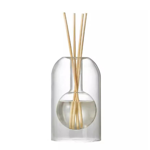 Florero de cristal verde, decoración de doble capa, floreros decorativos modernos <span class=keywords><strong>altos</strong></span> de burbujas sopladas - Product Image 2