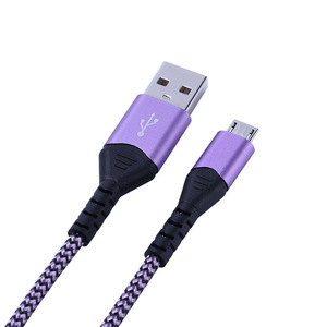 Lung Kay Micro Nylon Braided <b>Cable</b> 1m 2m <b>USB</b> <b>To</b> Micro <b>Usb</b> Fast Charging Data <b>Cable</b> For Android Devices - Product Image 5
