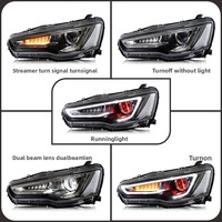 Phares LED complets VLAND avec yeux de démon séquentiels pour Mitsubishi Lancer EX Fortis Galant 2008-2017 Plug and Play