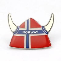 Prix usine design personnalisé logo Norvège souvenirs touristiques Époxy dur émail doux métal épinglette badge