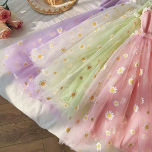 Vestito da spiaggia estivo da <span class=keywords><strong>bambina</strong></span> con fiori di crisantemo, in rete, casual, a pois, nuovo stile, con spalline e balze, modello <span class=keywords><strong>principessa</strong></span> - Product Image 6