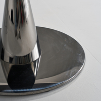 Ensemble de table à manger ronde de haute qualité, luxueuse, avec base en acier inoxydable et plateau en marbre naturel, pour hôtel, usage domestique, design contemporain