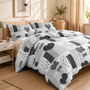 Juego de Ropa de Cama con Estampado de Corazón de Leopardo, Color Negro y Blanco, para Envíos Directos en la UE, 3 Piezas - Product Image 4