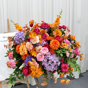 ช่อดอกไม้ประดิษฐ์สไตล์โมเดิร์นสีรุ้ง ทำจากผ้าไหมเสมือนจริง สำหรับตกแต่งฉากหลังงานแต่งงาน โต๊ะจัดเลี้ยง และตกแต่งบ้าน - Product Image 3