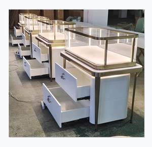 Popular jewellery glass display cabinet stainless steel watches jewelry showcase