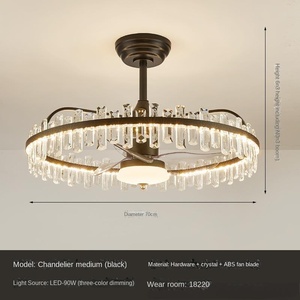 Luminaire suspendu en verre de style post-moderne, luxe léger, salon, design créatif, rond, LED, cristal, lustres pour villa, restaurant, chambre rouge - Product Image 2