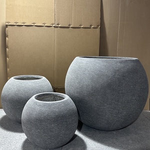 Pots de fleurs ronds en fibre de verre faits à la main, style nordique simple, grands, pour l'intérieur et l'extérieur, écologiques, pour centres commerciaux et cafés - Product Image 4