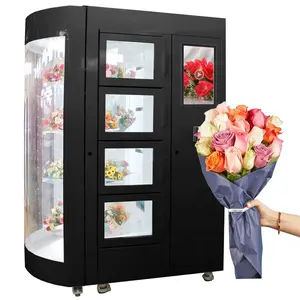 Winnsen otomatik açık çiçek otomat satış ile buketleri şeffaf ekran pencere ve LED aydınlatma