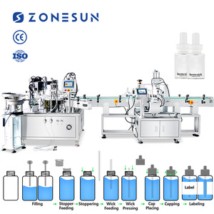 เครื่องบรรจุน้ำหอมอัตโนมัติ ZONESUN ZS-AFCL12 พร้อมปั๊มแม่เหล็ก สำหรับน้ำหอมปรับอากาศแบบก้านไม้หอม  พร้อมระบบปิดฝาและติดฉลากในสายการผลิต - Product Image 1