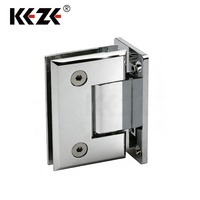 Charnière de porte de douche en verre à 90 degrés en acier inoxydable moderne KEZE, certifiée CE, réglable, fixation murale, plaque arrière courte, épaisseur 5 mm