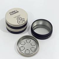 Boîte en étain ronde à couvercle vissé, résistante aux enfants, de taille personnalisée 68mm 76mm, pour l'emballage de fleurs séchées, de bonbons gélifiés et de produits comestibles