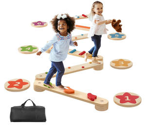 Trave di Equilibrio in Legno Ecologica e Resistente, Pietre per Equilibrio, Tavole di Equilibrio Montessori per Bambini 5-7 Anni - Product Image 1