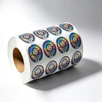 Autocollant personnalisé en vinyle adhésif anti-contrefaçon laser holographique, imperméable, avec logo