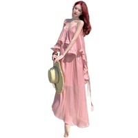 Robe longue trapèze pour femme, style estival, pour le quotidien, les soirées, les occasions élégantes, avec volants, style industriel raffiné, pour les vacances