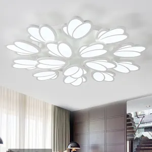 Home Decorate Flower Shape Led Crystal Ceiling Lamp 42w 84w 126w 168w 210w Acrylic Fancy Ceiling Light
