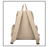 Sac à dos décontracté léger et imperméable en nylon avec cordon de serrage pour femme, grande capacité, fermeture à rabat, sac à dos de voyage pour trajets quotidiens