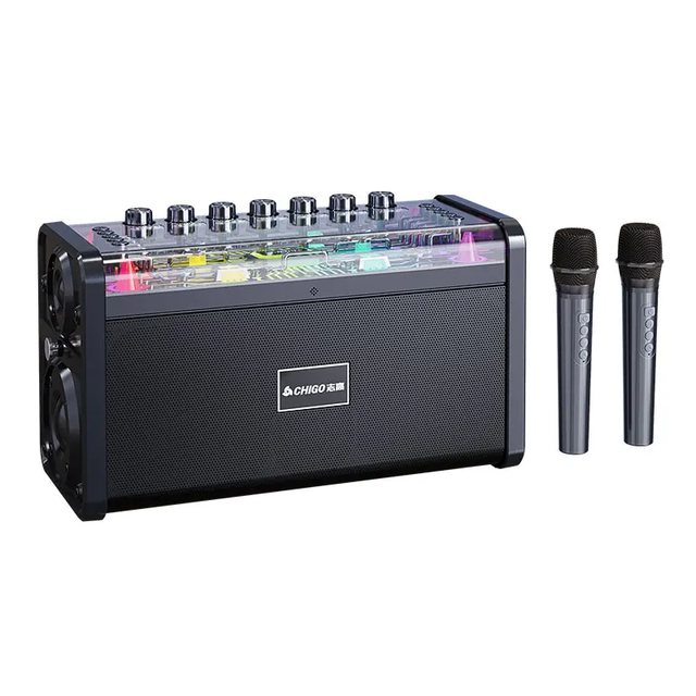 BT5.1 Android Karaoke Machine Dual Wireless Microphone Dynamic RGB Light Portable 4-Drivers 4" Speaker High Fidelity Sound