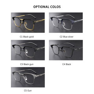 Monturas de Gafas de Titanio Negras Metálicas S08T, Gran Venta, con Diseño de Textura, Certificación <span class=keywords><strong>CE</strong></span> para Uso Diario en la Oficina y Casual - Product Image 2