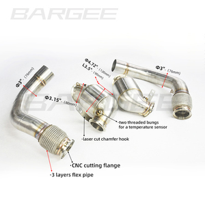 Usine Bargee <span class=keywords><strong>Megna</strong></span> Flow 3 "SS304 tuyaux d'échappement pour BMW S63 4.4T 2020-UP F95 F96 X5M X6M Performance tuyaux de descente d'échappement - Product Image 1