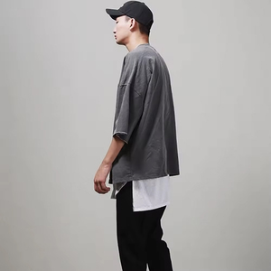 เสื้อยืดผู้ชายโอเวอร์ไซส์ผ้าคอตตอน100% มีกระเป๋าด้านหน้าดีไซน์ตามสั่ง - Product Image 3