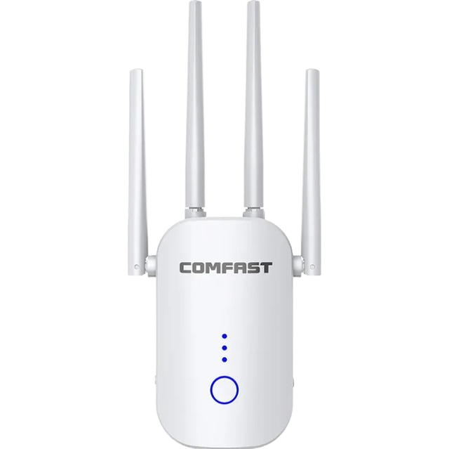 Comfast CF-WR758AC Dual Band 1200Mbps Long Range WiFi Extender WPA2-PSK Home New 15 LAN Ports WDS/WPS 4 Antennas