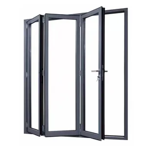 96 x 80 Aluminium Folding Glass Wall Wholesale exterior Patio High Track Bifold Doors aluminum Folding glass door Accordion Door