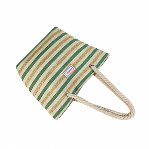 Bolso de Mano Grande Personalizado de Lona de Algodón con Asas de Cuerda, Resistente al Agua, Bordado, Moderno, para la Playa, Estilo Vestido para Mujer - Product Image 5