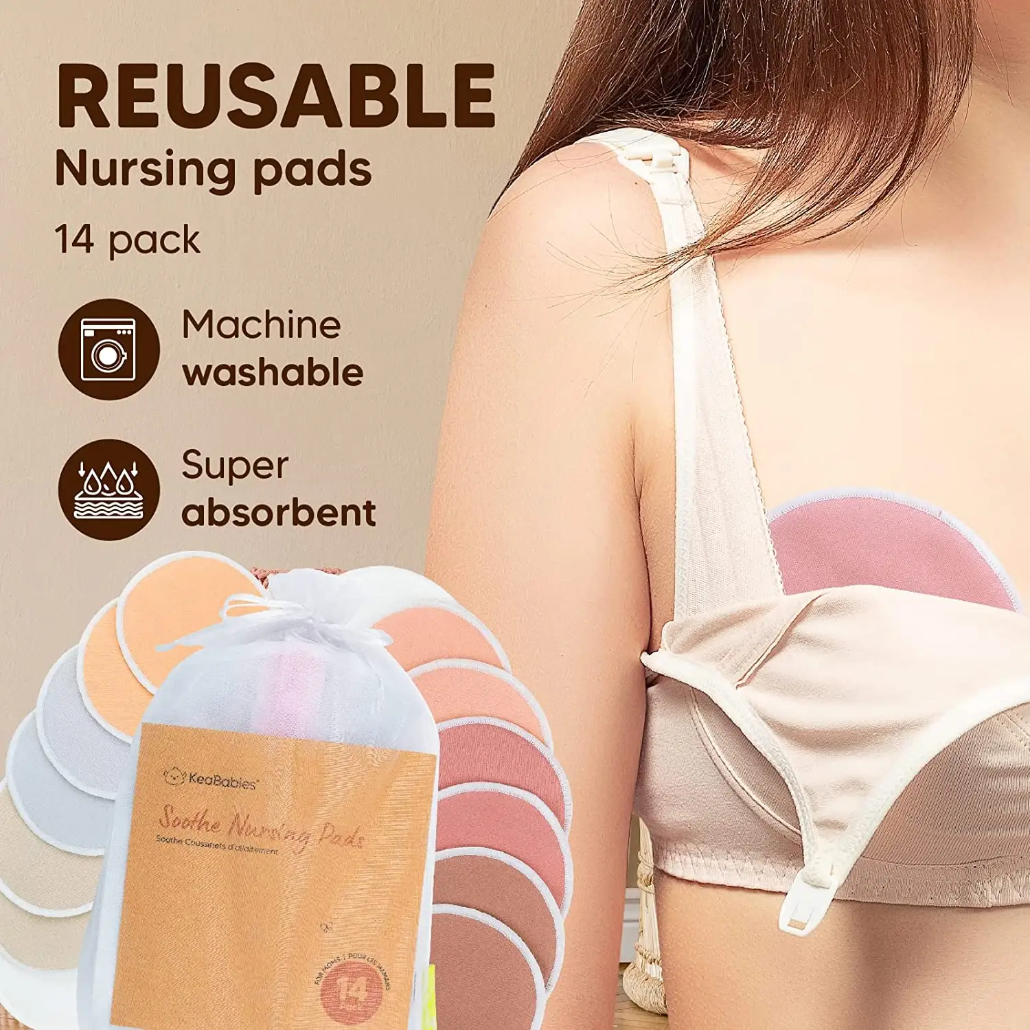 Anti Overflow Breast Pads Washable Reusable Nursing Pads for Breastfeeding Maternal Postpartum Health Care Supplies