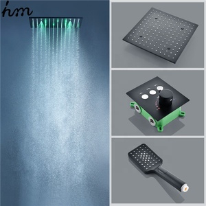 SUS robinet <span class=keywords><strong>de</strong></span> <span class=keywords><strong>douche</strong></span> à montage mural en acier inoxydable, inoxydable, <span class=keywords><strong>de</strong></span> haute qualité, à Led, pour la salle <span class=keywords><strong>de</strong></span> bains, noir, <span class=keywords><strong>de</strong></span> 16 pouces, or - Product Image 3