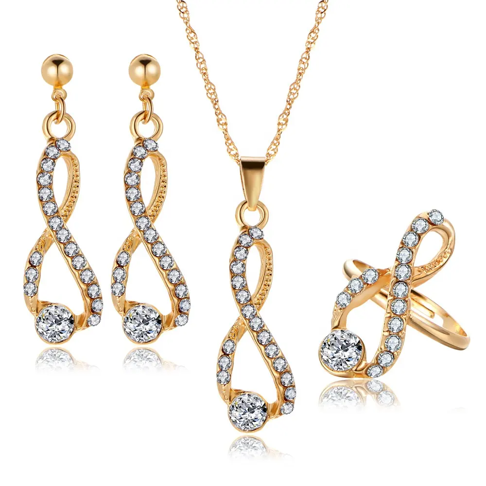 trending products 2024 new arrivals wedding dinner crystal diamond earrings necklace for women fashion jewelry jewelry sets