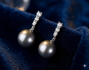 Sofisticados aretes colgantes modernos y clásicos, sin níquel, hipoalergénicos, de plata de ley, con tallos forrados con circonitas redondas brillantes. - Product Image 1
