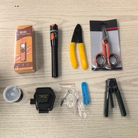 Kit de Herramientas de Fibra Óptica FTTH con Medidor de Potencia Óptica, Cortador de Fibra VFL, Pelador de Fibra, Juego de Herramientas de Empalme de Fibra para Instalación de Cables