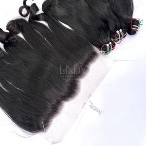 Extensiones de Cabello Natural Ondulado Negro de Alta Calidad con Frontal y Paquetes para Hacer Pelucas - Product Image 1