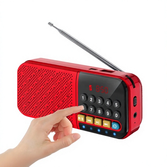 Portable Mini Digital Speaker with FM Radio Screen Flashlight Music Player Stereo Sound for 5.0 Power Bank & Alarm Clock
