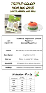 Riz Shirataki Instantané Coloré, Riche en Nutriments, Faible en Calories, Sans Gluten, Prêt à Consommer – Meilleure Vente - Product Image 6