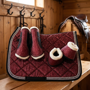 BRAND ZONE OEM & ODM Wholesaler Equestrian Manufacturer Customized Foam Glitter Satin Saddle Pads From Pakistan Sialkot - Product Image 3