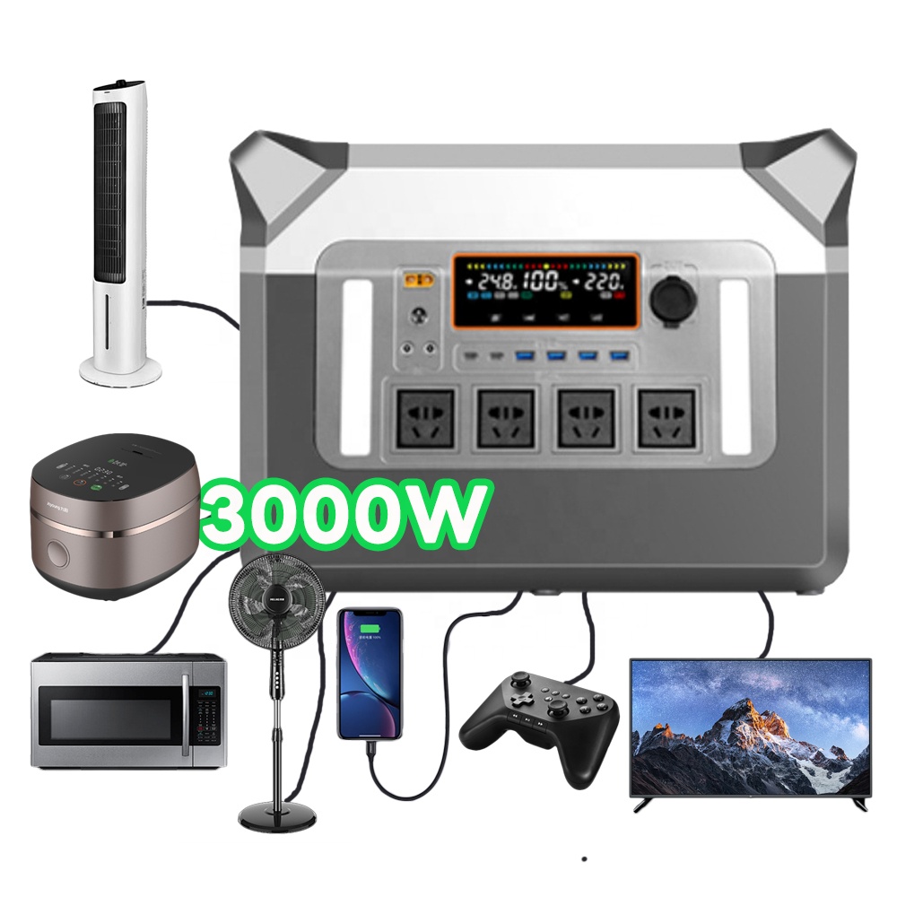 2025 Hot Selling 3000w 2560wh Lifepo4 Home Use Rechargeable Portable Power Station Generator for Outdoor Camping, Home Backup