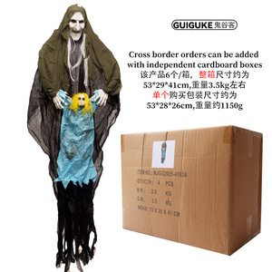 จี้ตกแต่งรูป<span class=keywords><strong>ผี</strong></span>โครงกระดูกแม่มดฮาโลวีนสำหรับตกแต่งบ้าน<span class=keywords><strong>ผี</strong></span>สิงเสาสยองขวัญเรืองแสง - Product Image 3