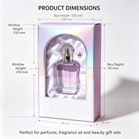 Boîte cadeau parfum holographique personnalisée avec fenêtre arquée en papier pour flacon de parfum