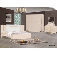 Ensemble de Meubles de Chambre de Luxe Complet, Style Africain, Beige et Blanc, Très Grand Lit Master, Fabrication Guangdong