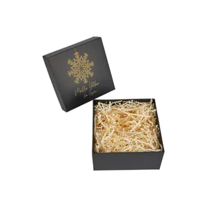 Personalized Black Designed Christmas Gift Box with Name for Holiday Supplies - Product Image 1