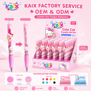 Stylo gel effaçable à la chaleur KAIX Cute Cat, logo personnalisé en gros, encre bleue 0,5 mm, ensembles <span class=keywords><strong>de</strong></span> stylos gel à friction pour la prise <span class=keywords><strong>de</strong></span> notes en classe - Product Image 6