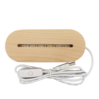 Lámpara acrílica de luz cálida LED de levitación personalizada, Base de madera ovalada de madera de haya con Control remoto, regalo de dormitorio de estilo moderno
