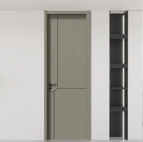 Design moderno camera da letto wpc porta in legno impermeabile smalto pannello moderno bagno interno porte per le case