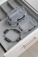 Récipients de Conservation Alimentaire en Verre avec Couvercles, Hermétiques et Anti-Fuite, pour la Préparation des Repas, le Déjeuner et les Restes, Lavables au Lave-Vaisselle