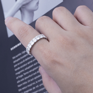 Месси драгоценные камни MS-483 из белого золота 18 карат ювелирные изделия огранка «Радиант» льдом Муассанит eterniry кольцо - Product Image 6