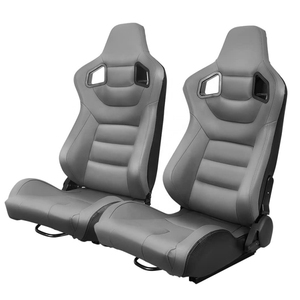 Sedile Sportivo Universale con Inclinazione Rapida, Schienale Rinforzato in Fibra di Carbonio, Rivestimento in Pelle e Tessuto, <span class=keywords><strong>Beige</strong></span> Chiaro, Sedile da Corsa - Product Image 4