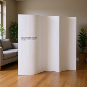 Paravent en bambou blanc, 236,2 pouces de largeur, 65 pouces de hauteur, 6 panneaux, écran pliable, design minimaliste, cloison mobile - Product Image 2